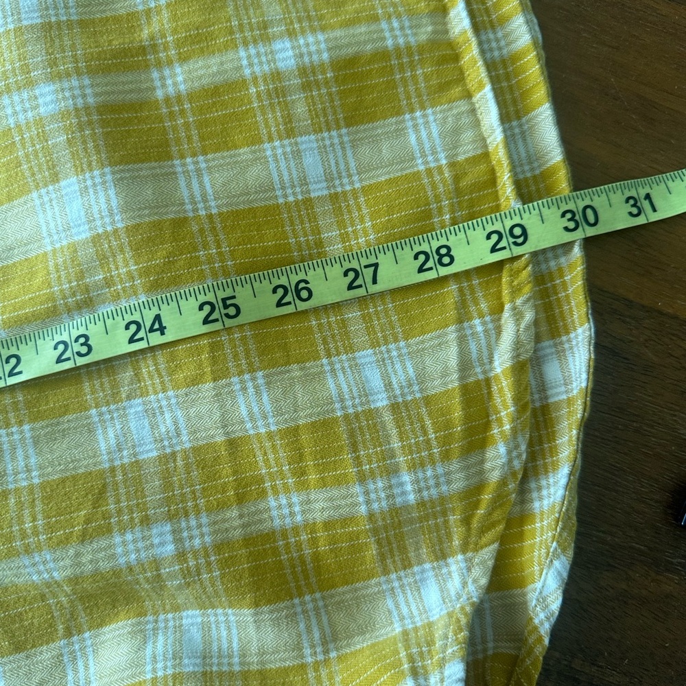 North‎ Face Yellow Plaid Boyfriend Flannel Button-Up Shirt ladies Large - Picture 6 of 9